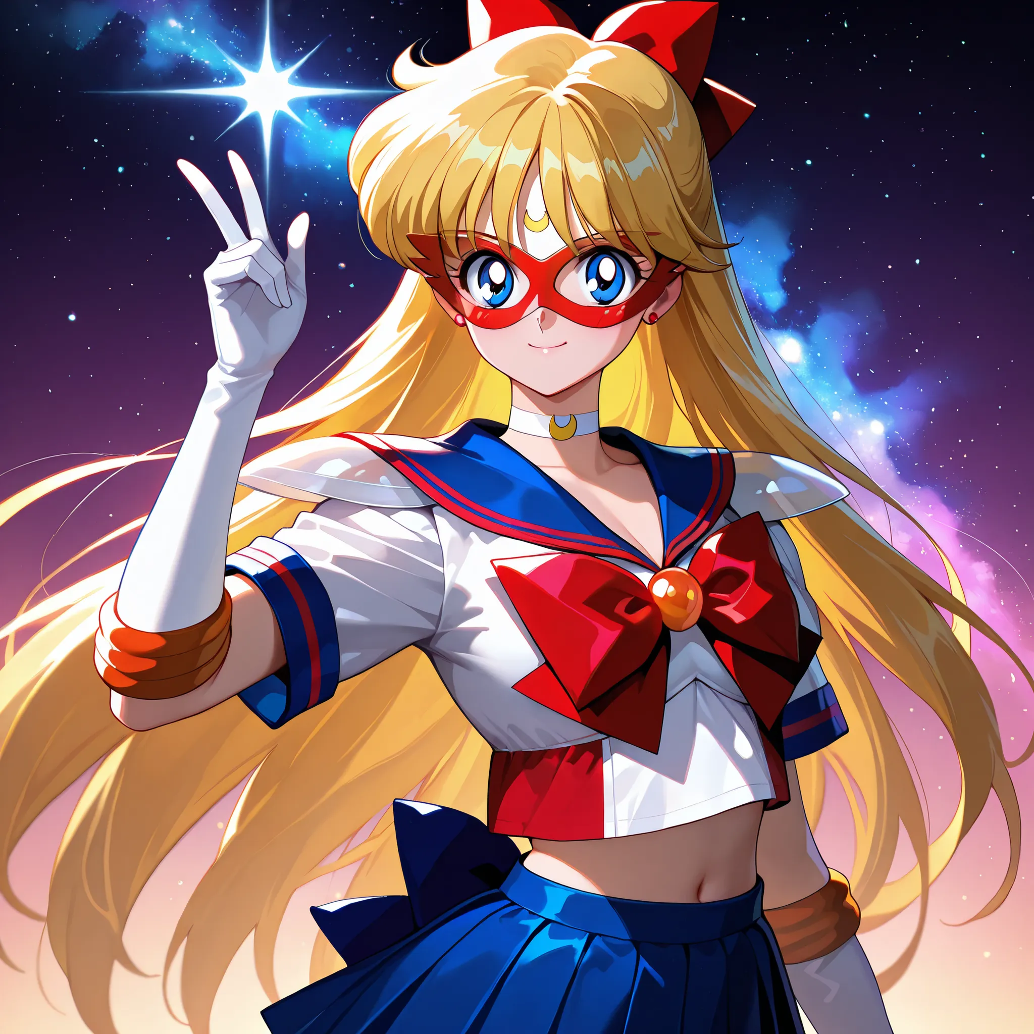 masterpiece, amazing quality, best quality, ultra-detailed, 8K, illustration, clear skin, ultra-detailed-eyes, shiny skin, very awa, very as2, soft body, newest, official art, 1girl, solo, 1990s \(style\),aino minako,sailorv,sailor v,blonde hair,long hair,...