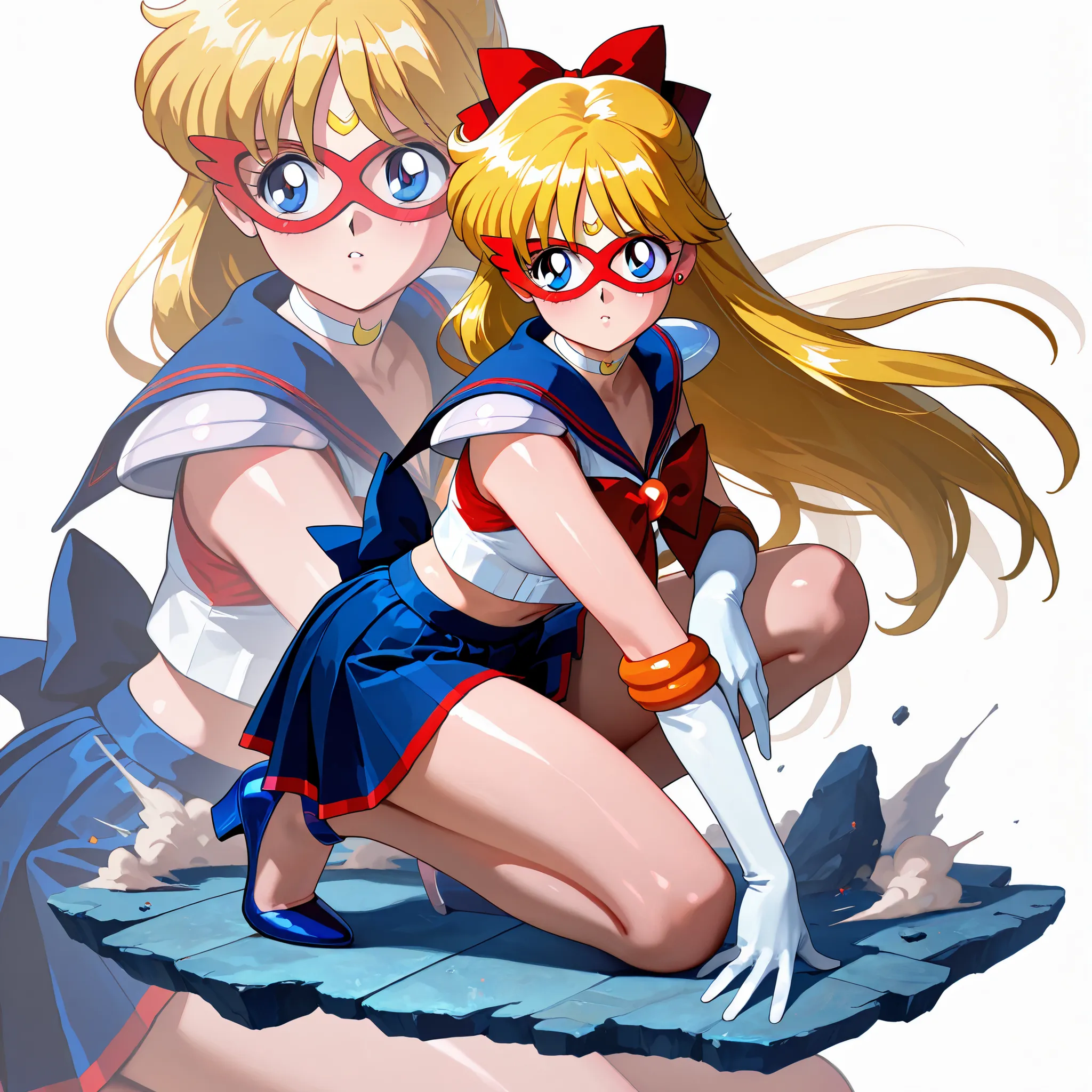 masterpiece, amazing quality, best quality, ultra-detailed, 8K, illustration, clear skin, ultra-detailed-eyes, shiny skin, very awa, very as2, soft body, newest, official art, 1girl, solo, 1990s \(style\),aino minako,sailorv,sailor v,blonde hair,long hair,...