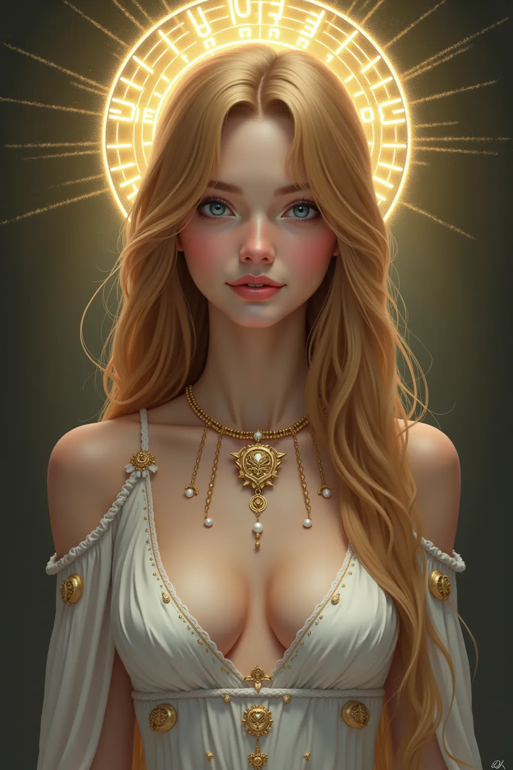 8K分辨率,masterpiece,Highest image quality,winning artwork,Beautiful,Anatomically Accurate Skeleton,独特的Raised sexy女士,healthy figure,18yr old,Height 158cm,Long golden hair,Mysterious Blue Big Eyes,Standard nose,eyeline,pink lip,Super Huge Swinging Chest,Raised...