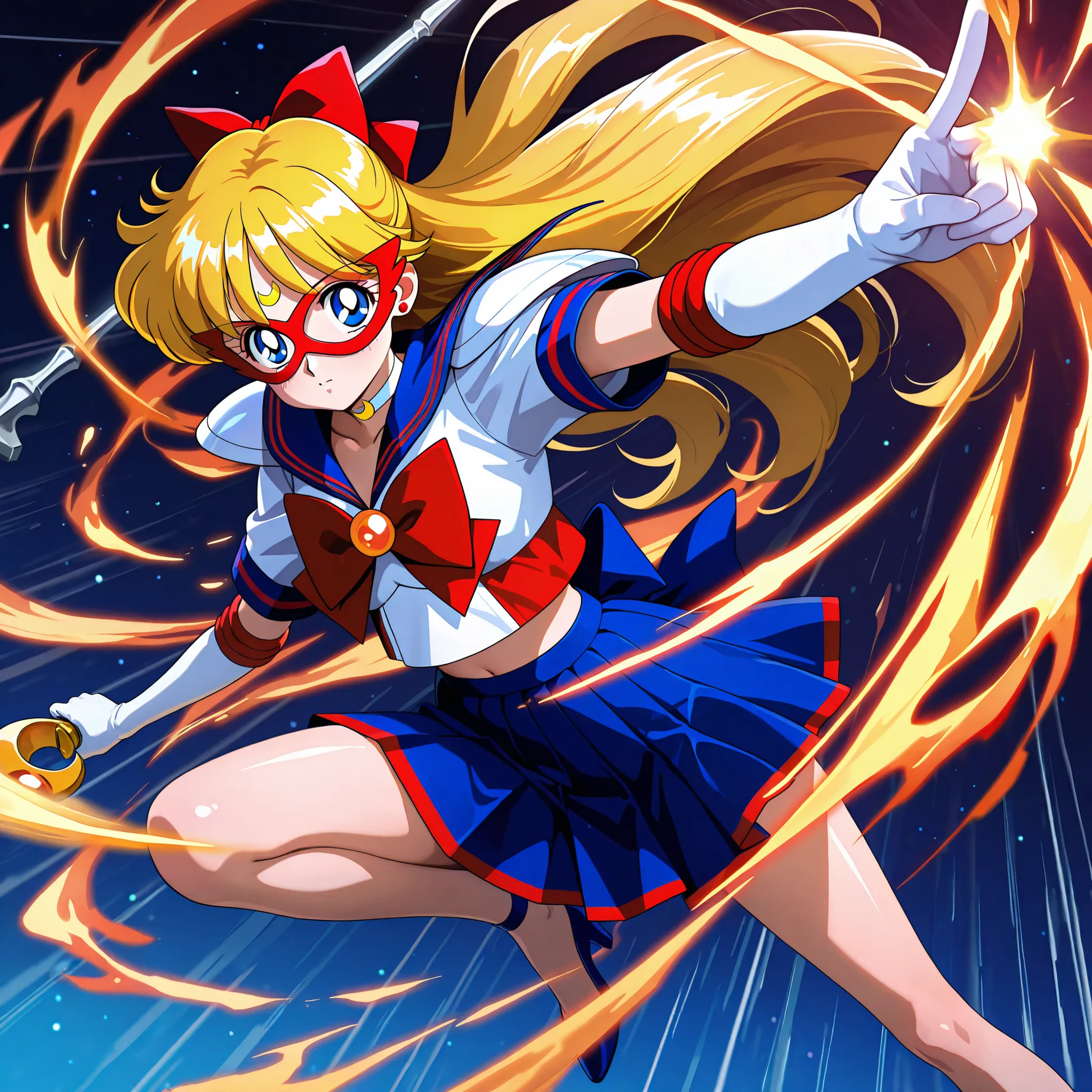 masterpiece, amazing quality, best quality, ultra-detailed, 8K, illustration, clear skin, ultra-detailed-eyes, shiny skin, very awa, very as2, soft body, newest, official art, 1girl, solo, 1990s \(style\),aino minako,sailorv,sailor v,blonde hair,long hair,...