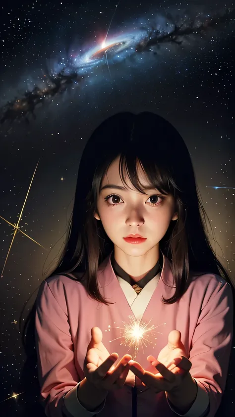 Harry Clarke, Yuki Katsura, Fuyuko Matsui, Viktor Vasnetsov, Carl Strathmann, Surrealism, Mystery, Weird, Fantastic, Fantasy, Sci-fi, Fantasy, Japanese Anime, Microcosmos of Sparklers, Constellation Assembly or Galactic Physics Geometry, Beautiful High Sch...