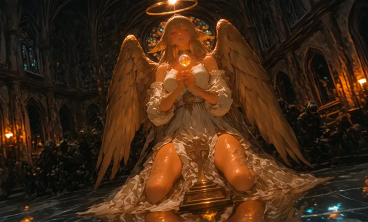 An's very detailed landscape photo (Highly Detailed Eyes (Raw Candid Cinema), Medieval Cathedral/Her Lord, Slate Atmosphere, spiritual ambiance, Raw,360 Panorama,realistic, motion picture, cinematic, HDR, (realistic:1.3), delicately depicted, Quality, (m...