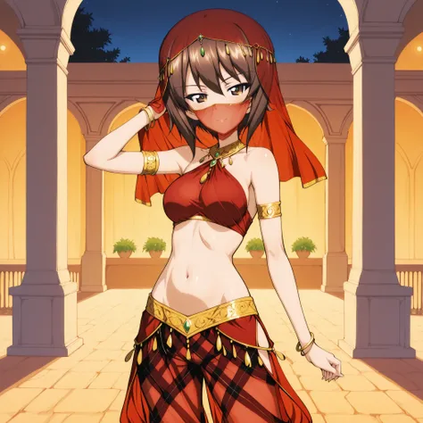 1girl:1 . 5) , (Seul:1 . 5) , score_9 , score_8_haut , score_7_haut , source_anime , Official work , ultra-detailed , masterpiece , best quality plaid shorts , high res , beaux yeux , detailed eyes , Detailed Face , beautiful detailed eyes ,Girls Und Panz...