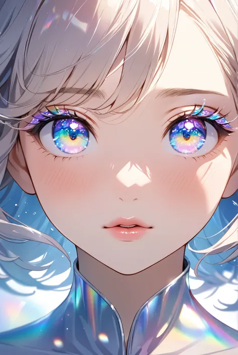 ultra highres,
perfect lighting,
divine close-up of Dolshy's face,
capturing every micro-expression,
iridescent eyelashes casting prismatic shadows,
lips slightly parted with visible breath fog,
eyes reflecting infinite depth,
subtle blush gradients...