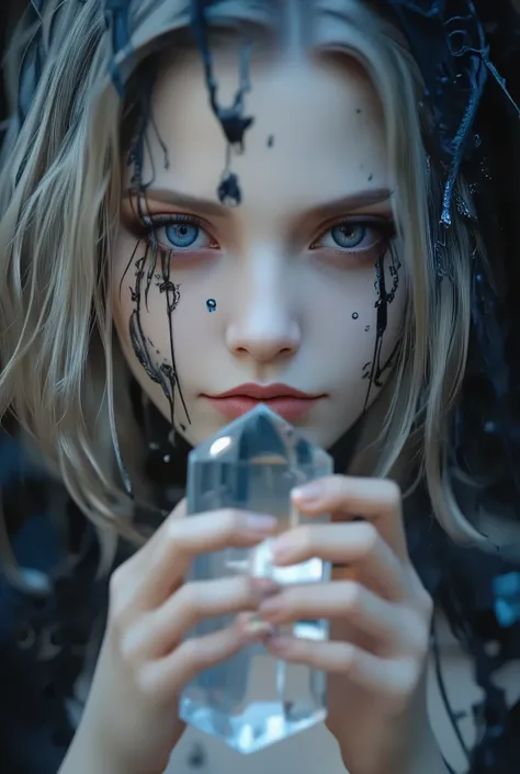 an ultra-realistic portrait of a gothic female thief from a role-playing game, a huge evil mischievous smile, naked hands and fingers, realistic anime, shallow depth of field, sideways, hyper-realistic digital paintings by Jeremy Ketner, Charlie Bowater, S...