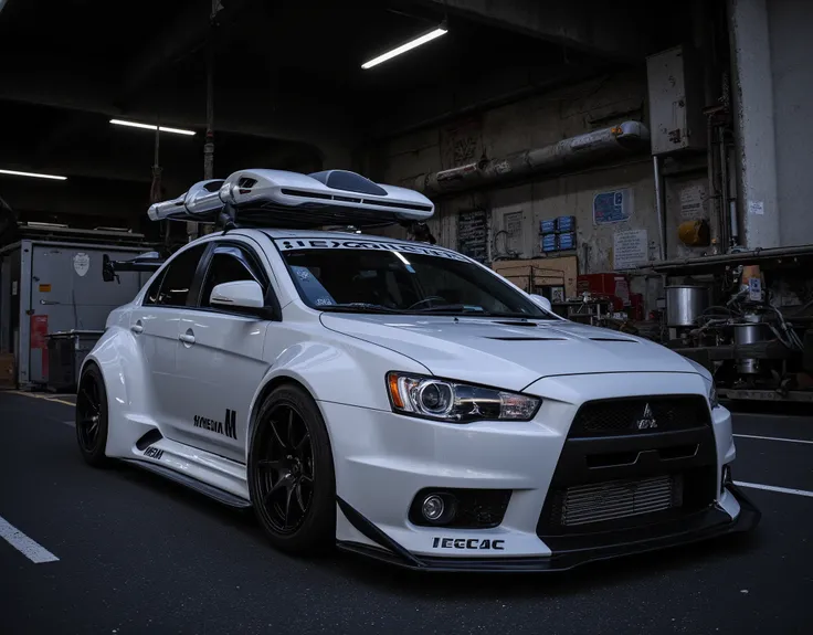  street racer,tuning car,body kit,full car,highly detailed,mitsubishi,lancer evo X,2007