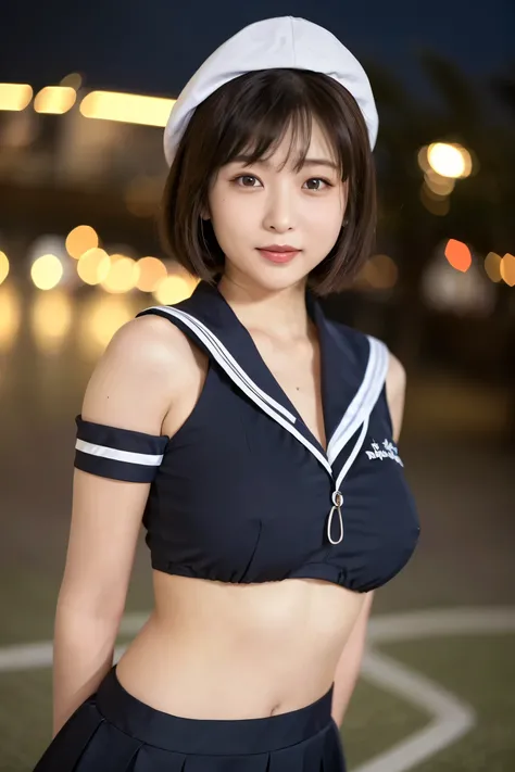 (top quality, High Accuracy Selection, masterpiece:1.2), crotch detailed description, realistic:1.37,(perfect anatomy), （pictures with rich gradations）、Low Depth of Field Photos、（close-up of facial expressions） 、Sailor Mercury cosplayをした中年女性、（The perfect o...