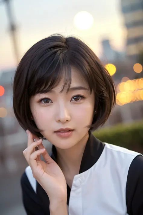 (top quality, High Accuracy Selection, masterpiece:1.2), Detailed Description, realistic:1.37,(perfect anatomy), （pictures with rich gradations）、Low Depth of Field Photos、（close-up of facial expressions） 、middle-aged woman in sailor suit、（looking at the ca...