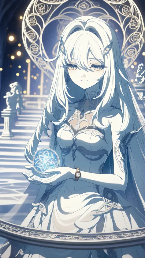 high detail RAW color art, animation, Marble Hall, Marble statue , ((( Extremely Detailed Elegant))), white skin, Magical Atmosphere, (focus on your face), (DETAILED SKIN, Textures (Intricately detailed, Fine Details, very detailed), Raytracing, subsurface...