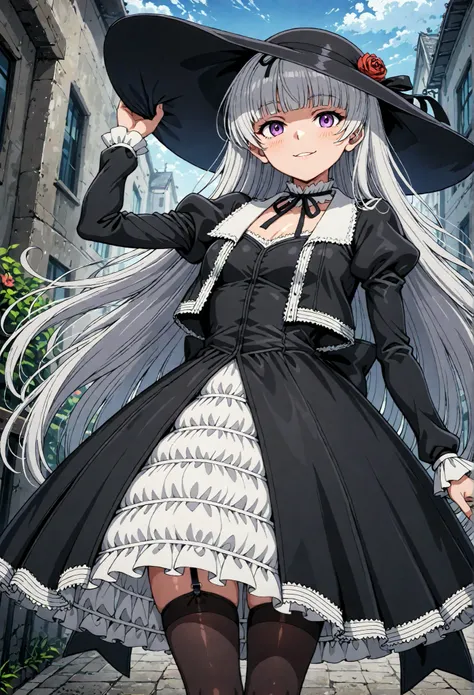 Gretel (black lagoon), gothic fashion,black hat,, best quality, HD ,masterpiece, High Resolution,,