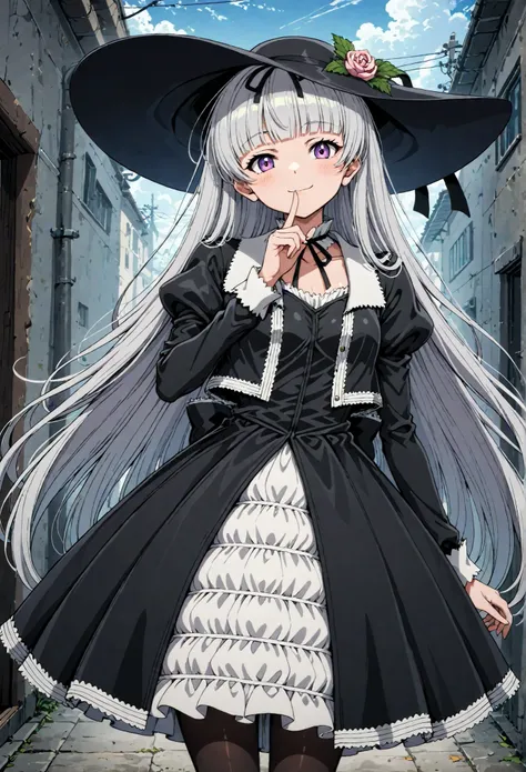 Gretel (black lagoon), gothic fashion,black hat,, best quality, HD ,masterpiece, High Resolution,,