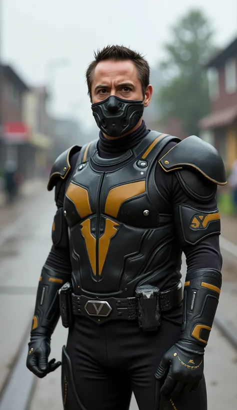 ROBERT DOWNEY JR as Smoke from Mortal Kombat in a realistic version:
athletic and muscular physique, with balanced proportions typical of an elite fighter, prepared for both speed and strength.
Cabelos grisalhos, medium and slicked back, com textura natur...
