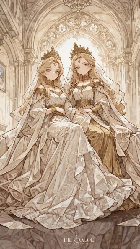 SFW masterpiece, top quality, high resolution, 8k, soft brush line art, watercolor line art, watercolor line art, the lady of the royal palace and the king, handsome king and beautiful lady, extremely fine texture, two people staring at Forbidden Love, phy...