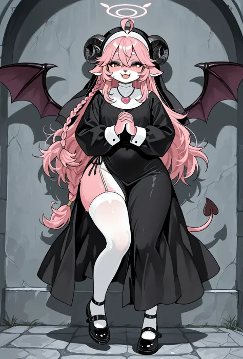 master masterpiece, 4k, score_9 , score_8_up , score_8 , score_7_up score_6_up score_5_up score_4_up, 1girl, solo, <lora:se_v1_epic_style:1>, full body, furry, anthro, goat, faun, young, young girl, slender body, wide hips, extremely detailed face, pink fu...