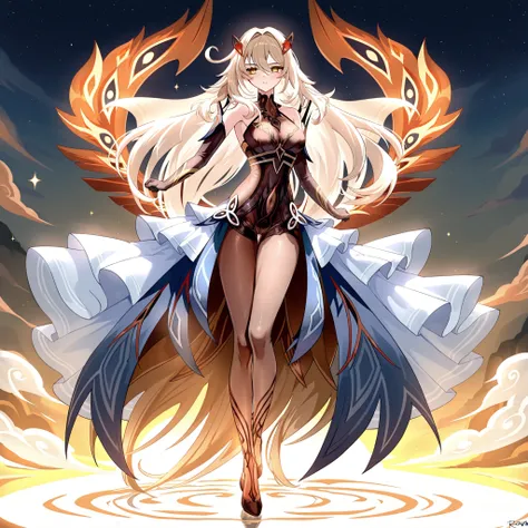 1 girl only, Ronova, from the video game Genshin Impact, wearing her signature clothes , Full body sexy pose