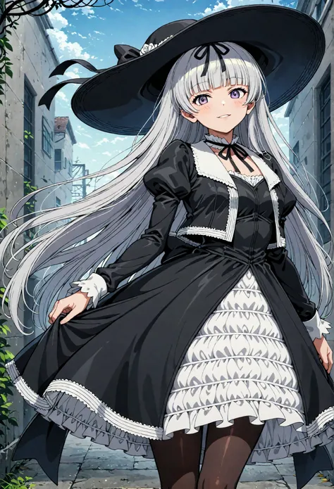 Gretel (black lagoon), gothic fashion,black hat,, best quality, HD ,masterpiece, High Resolution,,