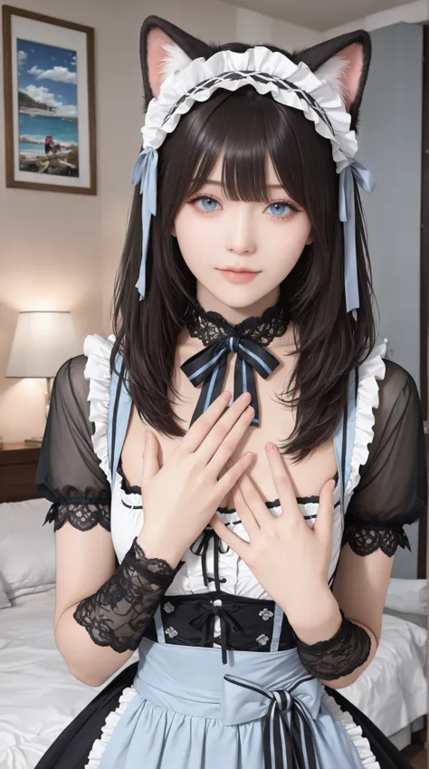 (8k, raw photos, top quality, masterpiece:1.2), Highly detailed RAW color photos, professional photo, (realistic, photo realistic:1.37), (top quality:1.2), Cinematic Light, (Very detailed face:1.2), (masterpiece:1.5), 1girl, solo, upper body, waist, black ...