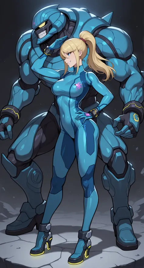 Side profile to camera, profile pose to camera ,Full body, showing full body, 1 girl, masterpiece, good quality, best quality, very awa, very as2, absurdres, highres
mus, long hair, ponytail, bangs, turtleneck, zero suit, bodysuit, skin tight, gloves, br...