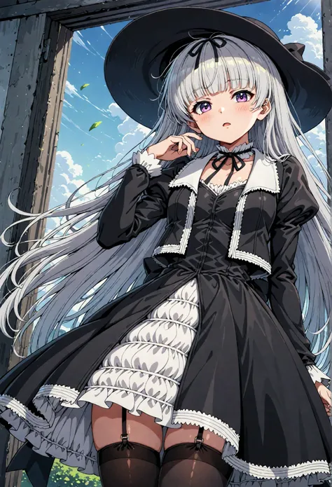 Gretel (black lagoon), gothic fashion,black hat,, best quality, HD ,masterpiece, High-resolution,,