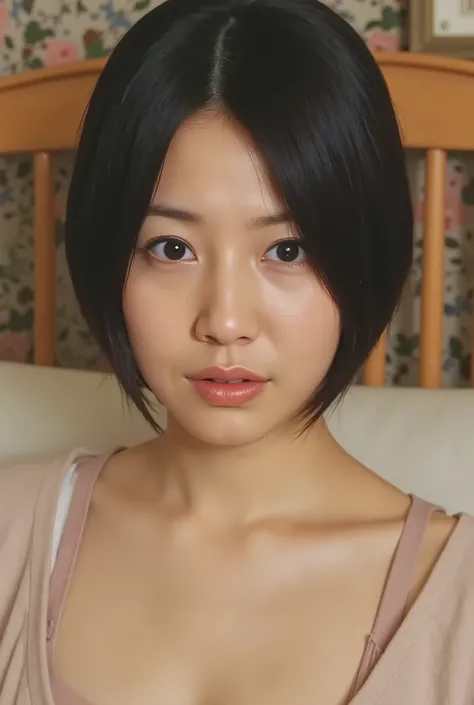 (( premium quality,  8k )), ((masterpiece)), ( details),     Japanese girl,   first-person view   ,One Woman, Petite Woman ,   sexy,(  in the bedroom),(((    big boobs,    Naked,  beautiful breasts, short bob hair , black hair))),  dark haired  , (( withou...