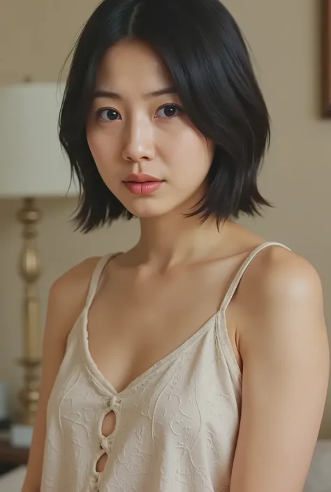 (( Premium Quality,  8k )), ((masterpiece)), ( details),     Japanese girl,   first-person view   ,One Woman, Petite Woman ,   sexy,(  in the bedroom),(((    Very Big Breasts,    Naked,  beautiful breasts, short bob hair , black hair))),  dark haired  , ((...