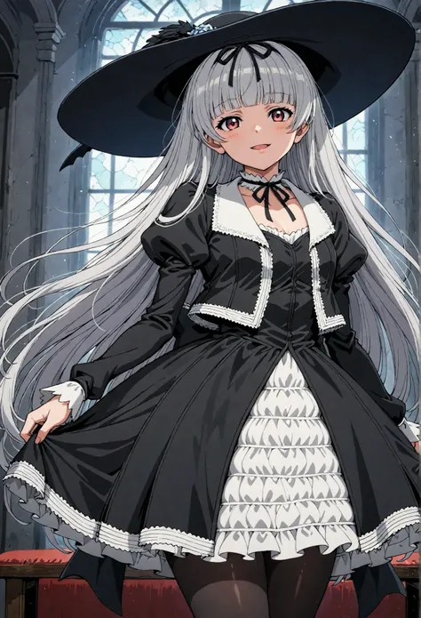 Gretel (black lagoon), gothic fashion,black hat,, best quality, HD ,masterpiece, High-resolution,,