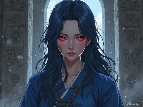A beautiful enchanting warrior woman