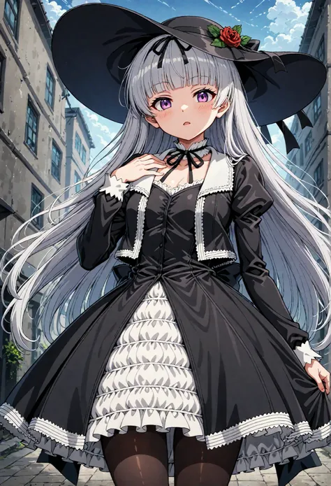 Gretel (black lagoon), gothic fashion,black hat,, best quality, HD ,masterpiece, high resolution,,