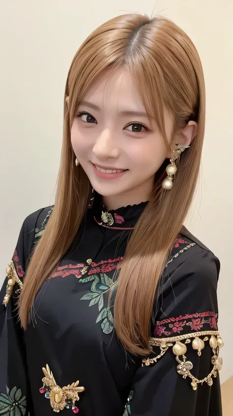 Standing, closeup, smile、looking at the camera、Ear piercings、