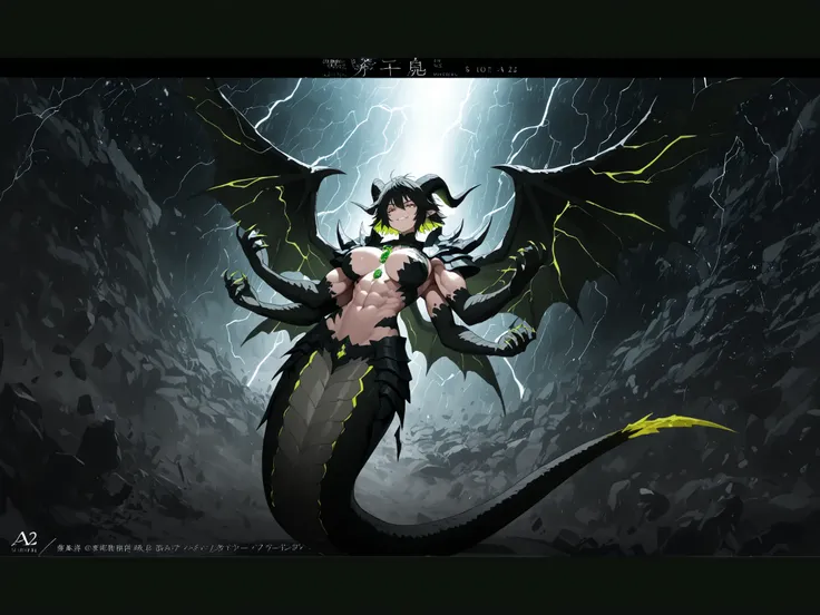 mayuri shiina, black hair, messy hair, short hair, large breasts, multiple arms, four arms, anatomically correct,  yellow eyes,(anime , a-1 pictures:1 . 2) , atmospheric cinematic lighting , absurd res , highly detailed , masterpiece , best quality , extre...