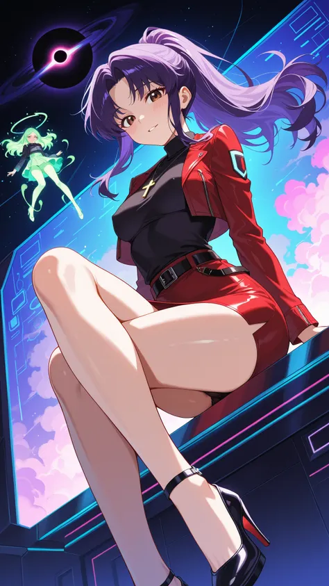 BREAK (masterpiece:1.2), best quality, high resolution, unity 8k wallpaper, (illustration:0.8), (beautiful detailed eyes:1.6),hyper saturated, surreal rave on the edge of a black hole, neon space station, strobing plasma lights, glowing clouds of cosmic du...