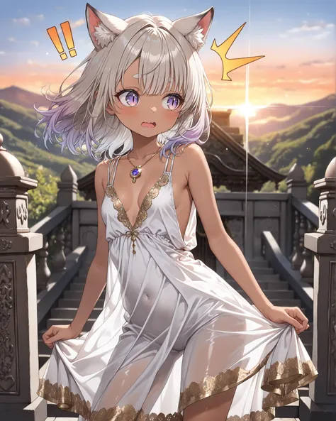 ((Masterpiece)), ((best quality, amazing quality)), ((very aesthetic, absurdres, newest, detailed background)), ((detailed background, negative space, blurry background, depth of field)), (wide shot), (backlighting), ((1girl)), (cute young girl), ((brown-s...