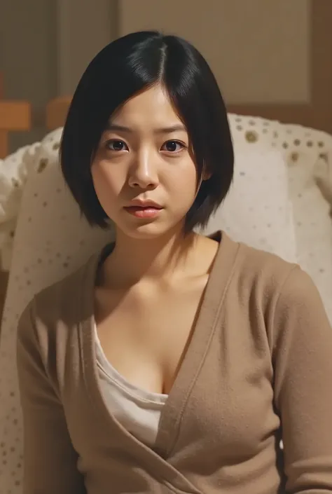 (( Premium Quality,  8k )), ((masterpiece)), ( details),     Japanese girl,   first-person view   ,One Woman, Petite Woman ,   sexy,(  in the bedroom),(((    big breasts,    Naked,  beautiful breasts, short bob hair , black hair))),  dark haired  , (( No d...