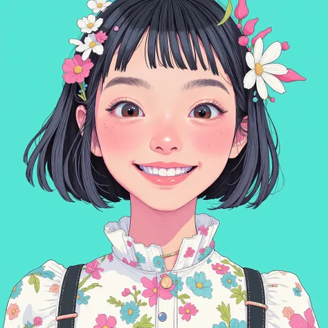 It is illustrated by a stylish woman, in drawn 。Striking graphic elements. Her short, ウェーブのかかった髪teeth、, flowing lines , teeth、Mainly white、subtle shades of gray, teeth、It creates an intricate teXture. 彼女の目teeth閉じている, 。creates a gentle and introspective a...