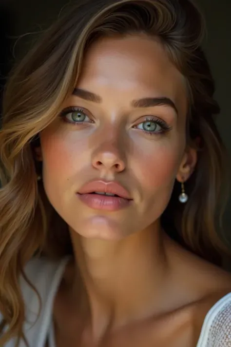 Realistic photo style，Focus on facial close-ups of beautiful adult women，Perfect skin texture，Soft natural light，High Contrast，photographyrealism，8K high-definition details，Masterpiece quality，Hyper-realistic rendering，Best Picture Quality