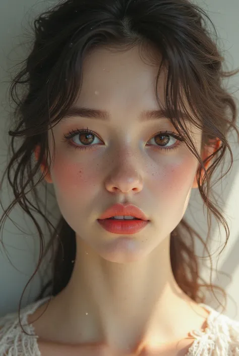 Make the girl look human, that she looks very real, but that she still maintains the same traits, that she looks that pretty. 