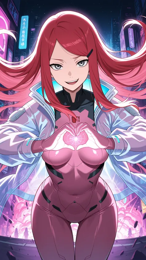 ,BREAK (masterpiece:1.2), best quality, high resolution, unity 8k wallpaper, (illustration:0.8), ultra-detailed cyberpunk city, massive neon explosion in the sky, glass skyscrapers glowing in toxic pinks, greens, purples, neon signs everywhere, streets ref...