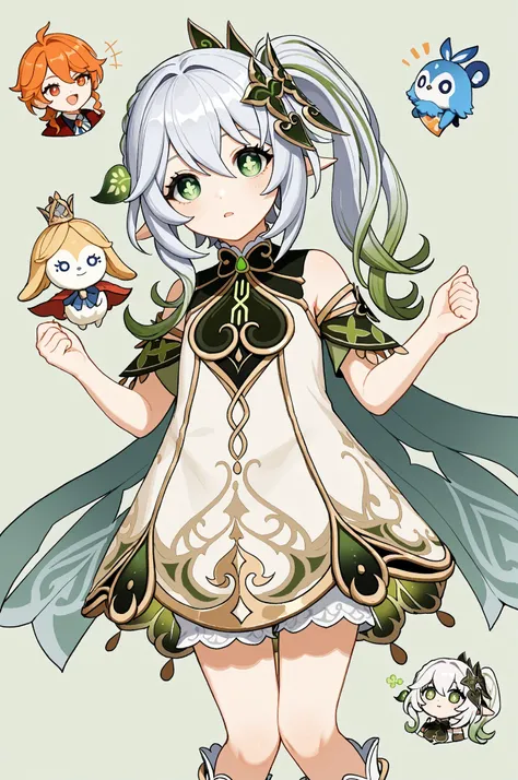 masterpiece, best quality, 1girl, Seul, nahida_genshin, pupilles en forme de croix, uniforme scolaire, cravate verte, blazer, round eye, cape verte, debout <lora:Nahida3:1>