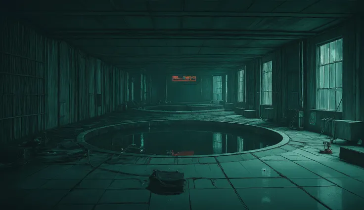 Shot with a drone. 25mm film. Photorealistic, detailed depictions inspired by the world of Katsuhiro Otomo's "AKIRA." 8K. Overflowing with reality, projected into a hyper-realistic dark space. Realistic lighting reminiscent of '80s anime. The second floor ...