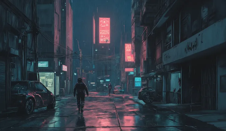 Illustration,ArsMJStyle , vaporwave,a digital painting of,in the style of simon-stalenhagThe photorealistic and detailed images embody the world of Katsuhiro Otomo's "AKIRA." The overwhelming realism of 8K resolution vividly depicts the unrealistic dark sp...
