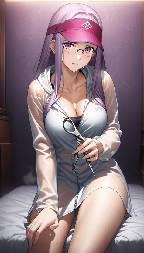 masterpiece,top quality,high resolution,16 kg,,Wallpaper,illustration,perfect face,cowboy shot,beautifully detailed eyes holding scissors,very elaborate face, Perfect lighting,very detailed CG,perfect hands,Complete Anatomy,Perfect Body,perfect hands,perfe...