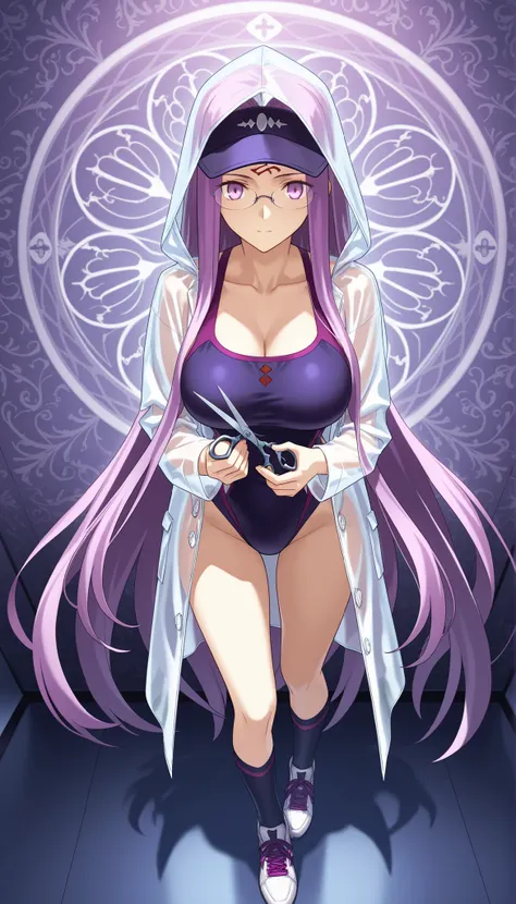 masterpiece,top quality,high resolution,Wallpaper,illustration,perfect face,cowboy shot,beautifully detailed eyes holding scissors,very elaborate face, Perfect lighting,very detailed CG,Complete Anatomy,Perfect Body,perfect hands, 1 female,Full Body, Long ...