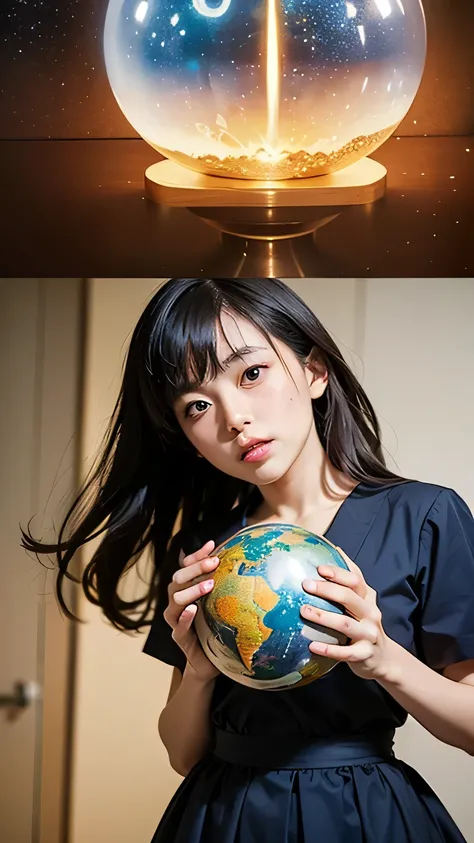 George de Feure, Ephraim Moses Lilien, Pavel Shcherbov, Yuko Higuchi, Charles Maurin, Surrealism, Mystery, Weird, Fantastic, Fantasy, Sci-fi, Fantasy, Japanese Anime A liquid glass celestial globe, Future astronomy, or a beautiful miniskirted high school g...