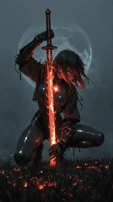 (masterpiece, best quality:1.2), amazing quality, very aesthetic, 32k, absurdres, extremely beautiful, newest, scenery, extra details, (sharp detailed:1.2), sharp focus, absurdres, official art, detailed anatomy, correct anatomy,glowing blade, glowing flam...