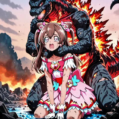 software,(masterpiece),(top quality),high score,Hi-Res,unbelievably absurd,anime screencap,pastel colors,anime,glossy skin,no background,
Proportionate upper and lower body structure,

character 1：Location：B3, nagomi yui ,Yui Kazumi,Pretty Cure costumes, P...