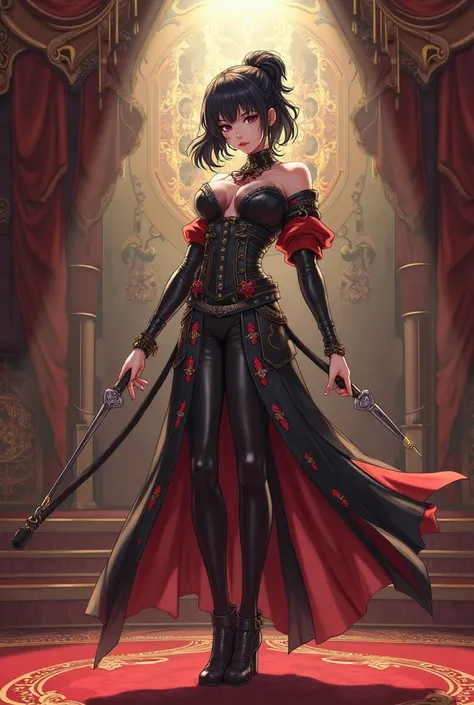 Anime Style Female Assassin Singer,Dual Status,Stage Performance Scene,spotlight effect,Exquisite details,Two-dimensional painting style,high-definition picture quality,Artistic illustration