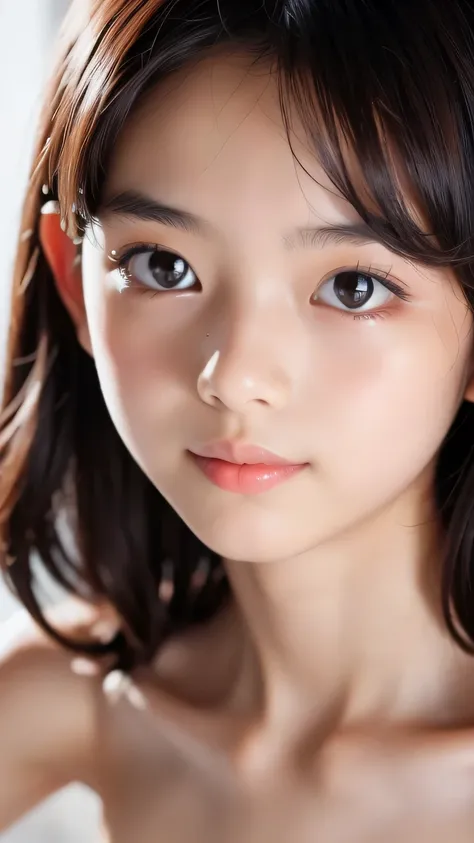  Notice,bathe in hot springs , (( thin lips, flat chest, Small Bust, skinny)), small breasts, play, Japanese , Petite Woman, kind smile, long gaze   , Neat 14 year old,full nude ( nasolabial folds ,Mouth wrinkles, Wrinkles around the eyes ),  Fluffy Bob Ha...