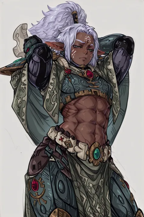 kurenaiz, Drunkr3mbr4ncer, masterpiece, best quality, amazing quality, very aesthetic, high resolution, ultra-detailed, absurdres, newest, 1man, male focus, ((ONLY MALE)), male character, grown young man, solo, flat chest, little masculine, slightly broad ...