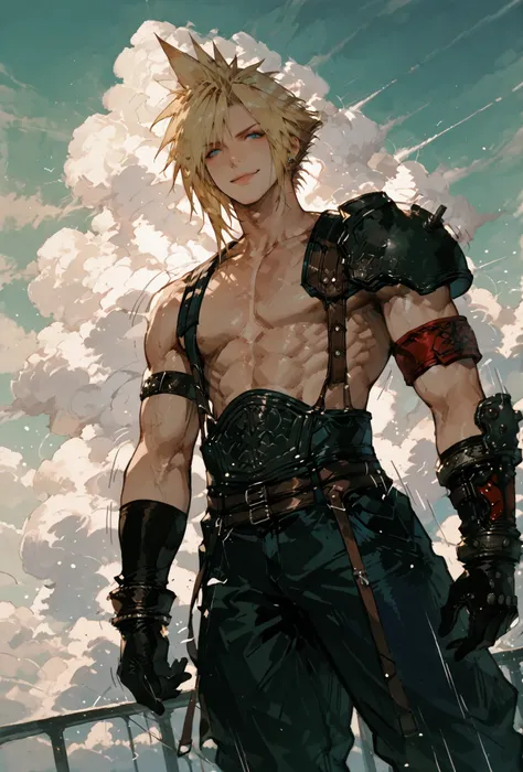 (score_9,score_8_up,score_7_up),((MAN, 1 MAN, CLOUD, FINAL FANTASY VII, CLOUD full clothers, LIGHT MUSCLE,muscle BODY TYPE,)), ,,extremely detailed,dynamic lighting,best quality,,,best quality,high quality,, , dynamic angle, , thick thighs, motion lines,, ...