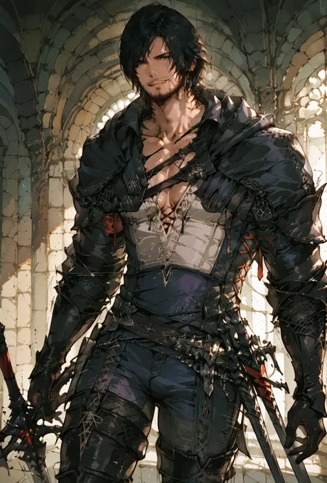 (score_9,score_8_up,score_7_up),((MAN, 1 MAN, CLIVE, FINAL FANTASY XVI, CLIVE full clothers, WITH SWORD, LIGHT MUSCLE,muscle BODY TYPE,)), ,,extremely detailed,dynamic lighting,best quality,,,best quality,high quality,, , dynamic angle, , thick thighs, mot...